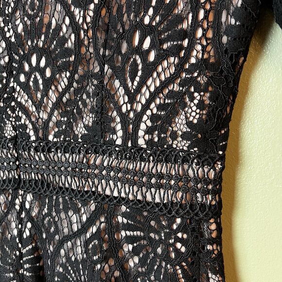 Steve Madden BB Dakota On The List Black Lace Scalloped Dress Sz 6 Revolve - Picture 11 of 16
